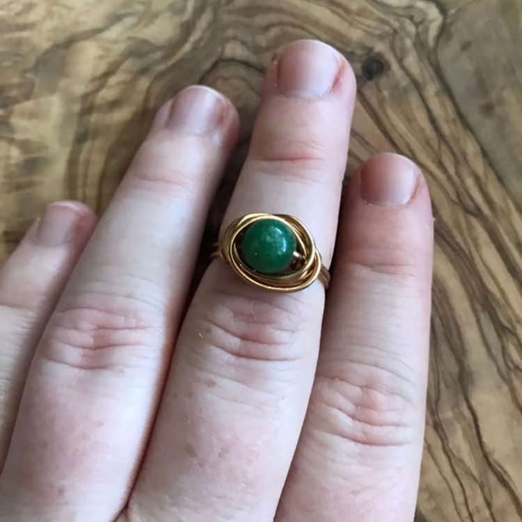 Jade Wire Wrap Ring